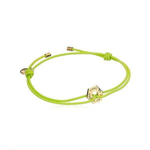Marc Jacobs String Friendship Bracelet Green With Gold Colored Hardware NWT